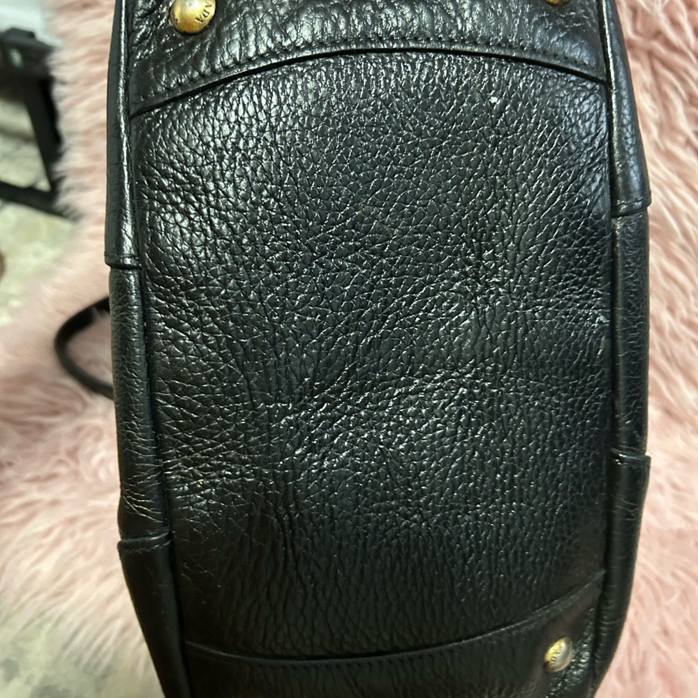Prada Black Leather Tote with Gold Accents - Picture 11 of 16